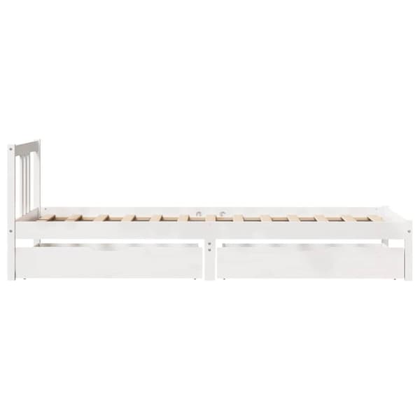 vidaXL Sängram utan madrass vit 90x200 cm massiv furu