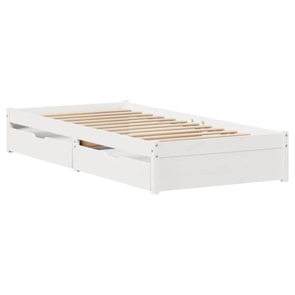 vidaXL Sengeramme uten madrass hvit 100x200 cm heltre furu