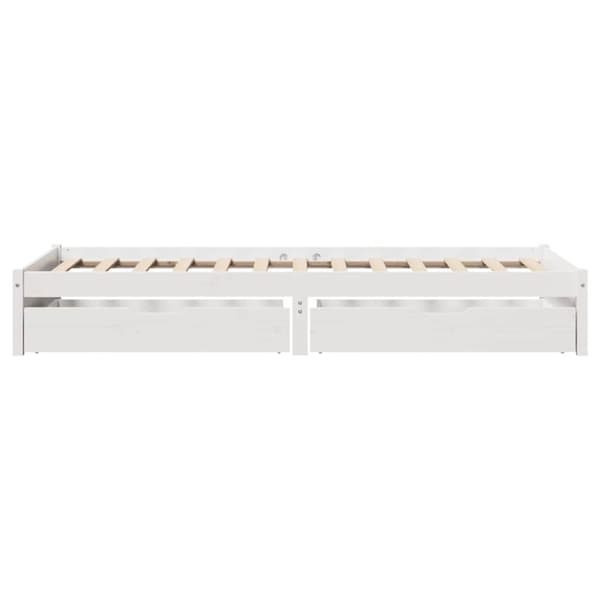 vidaXL Sengeramme uten madrass hvit 100x200 cm heltre furu