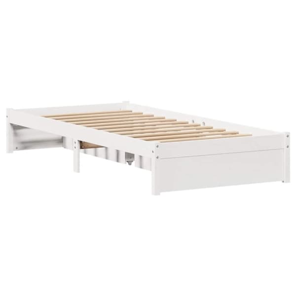 vidaXL Sengeramme uten madrass hvit 100x200 cm heltre furu