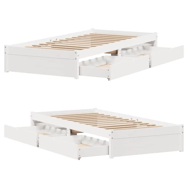 vidaXL Sengeramme uten madrass hvit 100x200 cm heltre furu