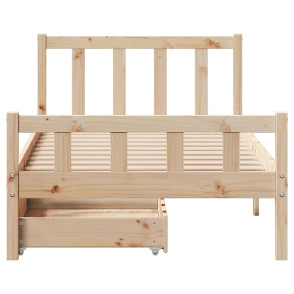 vidaXL sengeramme uden madras 75x190 cm massivt fyrretræ