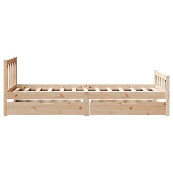 vidaXL sengeramme uden madras 75x190 cm massivt fyrretræ