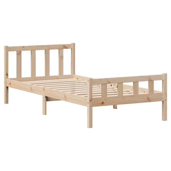 vidaXL sengeramme uden madras 75x190 cm massivt fyrretræ