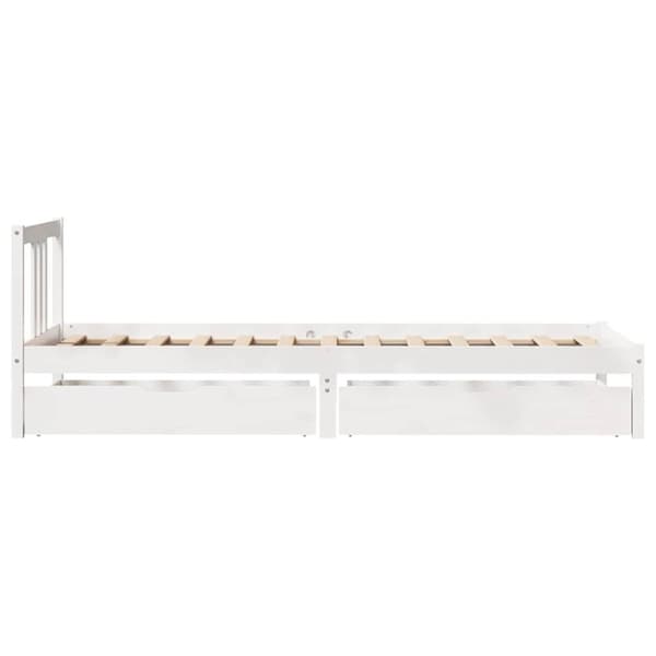 vidaXL Sängynrunko ilman patjaa valkoinen 90x200 cm täysi mänty