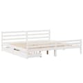 Miniatyrbilde 4 av 11: vidaXL Sengeramme med madrass hvit 200x200 cm heltre furu