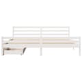 Miniatyrbilde 5 av 11: vidaXL Sengeramme med madrass hvit 200x200 cm heltre furu