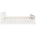 Miniatyrbilde 6 av 11: vidaXL Sengeramme med madrass hvit 200x200 cm heltre furu