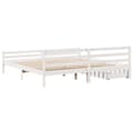 Miniatyrbilde 7 av 11: vidaXL Sengeramme med madrass hvit 200x200 cm heltre furu