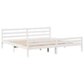 Miniatyrbilde 8 av 11: vidaXL Sengeramme med madrass hvit 200x200 cm heltre furu
