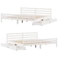 Miniatyrbilde 10 av 11: vidaXL Sengeramme med madrass hvit 200x200 cm heltre furu