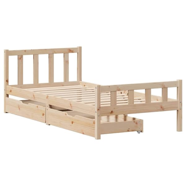vidaXL Sengeramme uten madrass 100x200 cm heltre furu