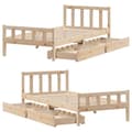 Miniatyrbilde 10 av 11: vidaXL Sengeramme uten madrass 100x200 cm heltre furu