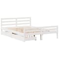 Miniatyrbillede 4 af 11: vidaXL sengeramme uden madras 160x200 cm massivt fyrretræ hvid