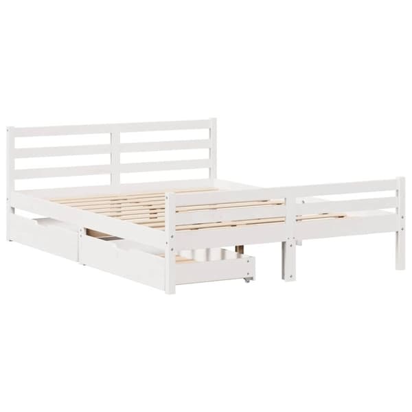 vidaXL sengeramme uden madras 160x200 cm massivt fyrretræ hvid