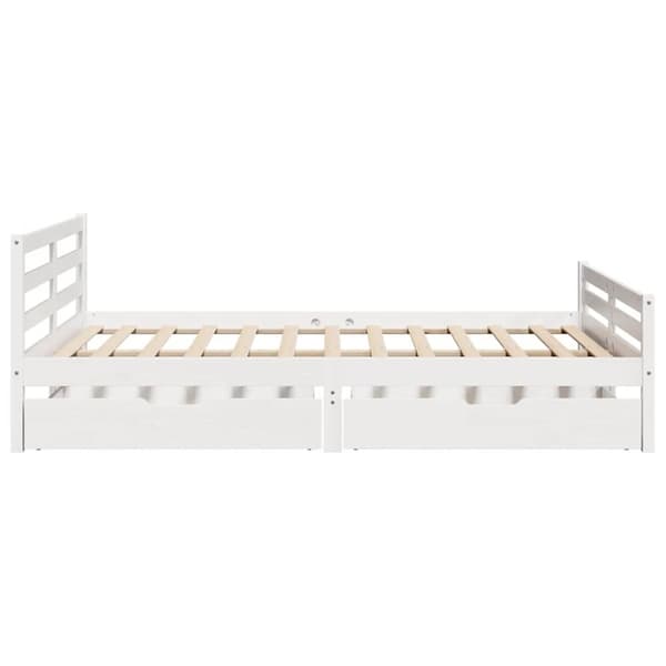 vidaXL sengeramme uden madras 160x200 cm massivt fyrretræ hvid