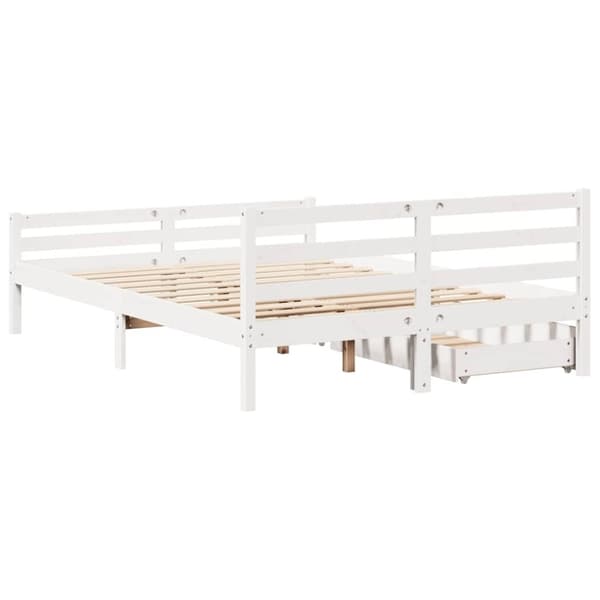 vidaXL sengeramme uden madras 160x200 cm massivt fyrretræ hvid