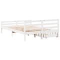 Miniatyrbillede 7 af 11: vidaXL sengeramme uden madras 160x200 cm massivt fyrretræ hvid