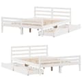 Miniatyrbillede 10 af 11: vidaXL sengeramme uden madras 160x200 cm massivt fyrretræ hvid