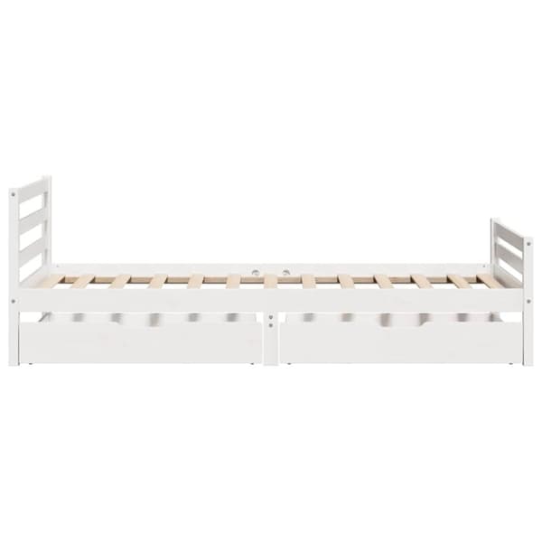 vidaXL sengeramme uden madras 100x200 cm massivt fyrretræ hvid