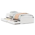 Miniatyrbilde 3 av 11: vidaXL Sengeramme uten madrass hvit 75x190 cm heltre furu