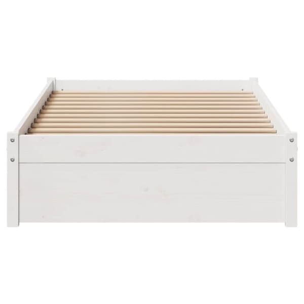 vidaXL Sengeramme uten madrass hvit 75x190 cm heltre furu
