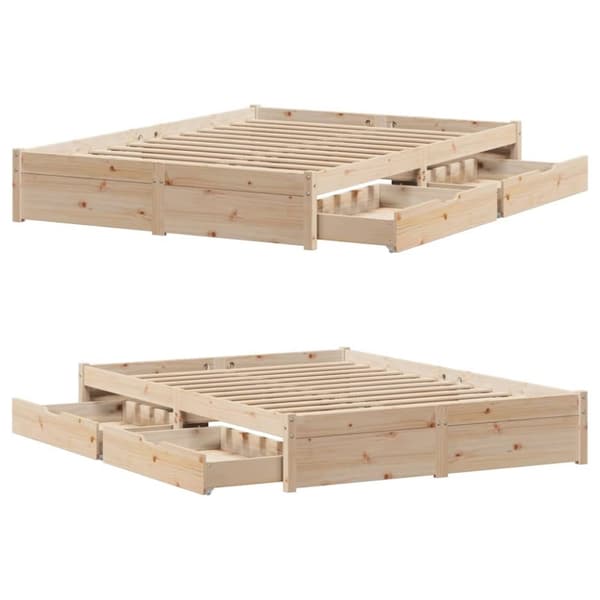 vidaXL Sengeramme uten madrass 120x200 cm heltre furu
