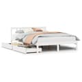 Miniatyrbilde 3 av 11: vidaXL Sengeramme uten madrass hvit 150x200 cm heltre furu