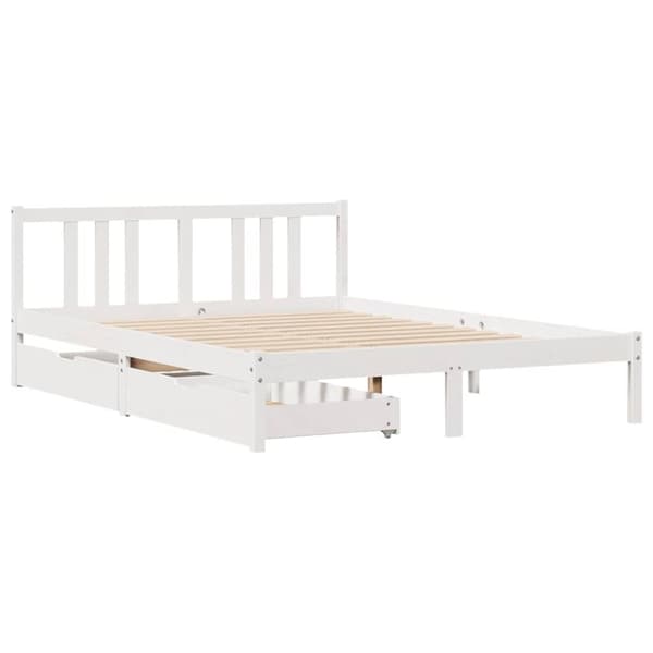vidaXL Sengeramme uten madrass hvit 150x200 cm heltre furu