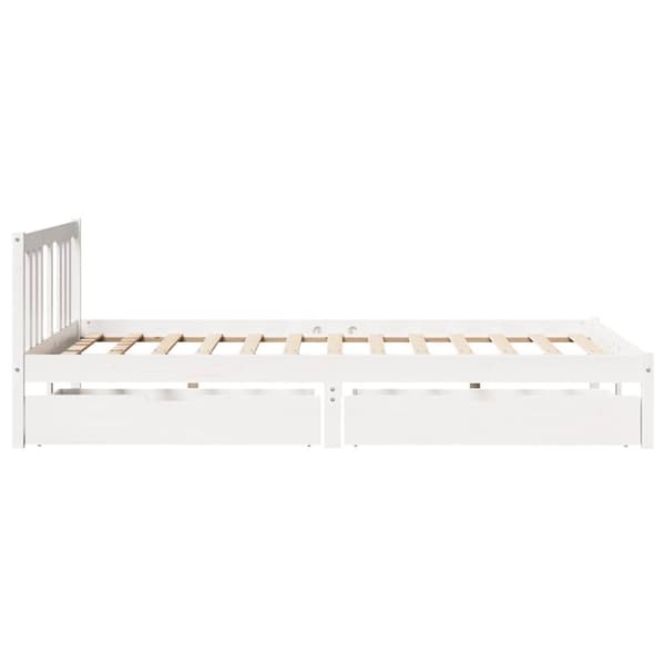 vidaXL Sengeramme uten madrass hvit 150x200 cm heltre furu