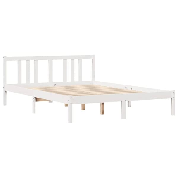 vidaXL Sengeramme uten madrass hvit 150x200 cm heltre furu