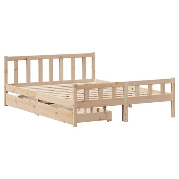 vidaXL Sängram utan madrass 160x200 cm massiv furu
