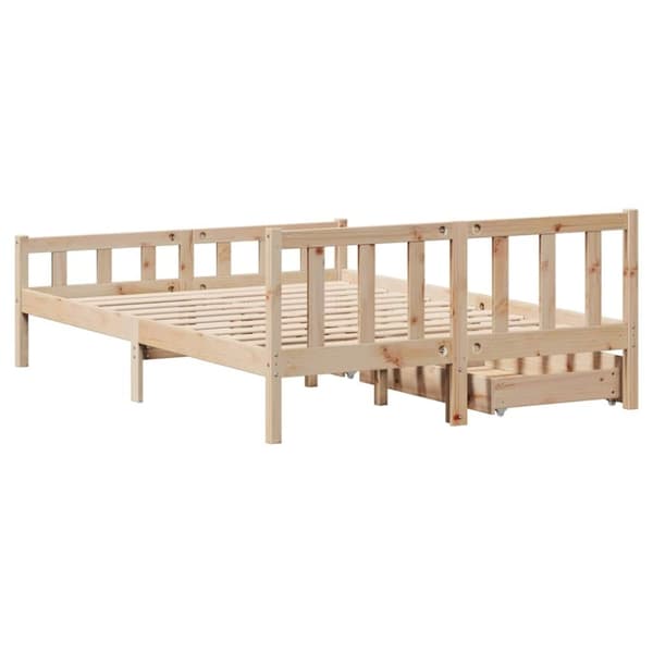 vidaXL Sängram utan madrass 160x200 cm massiv furu