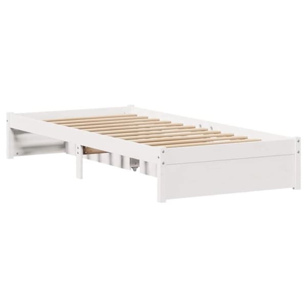 vidaXL sengeramme uden madras 75x190 cm massivt fyrretræ hvid