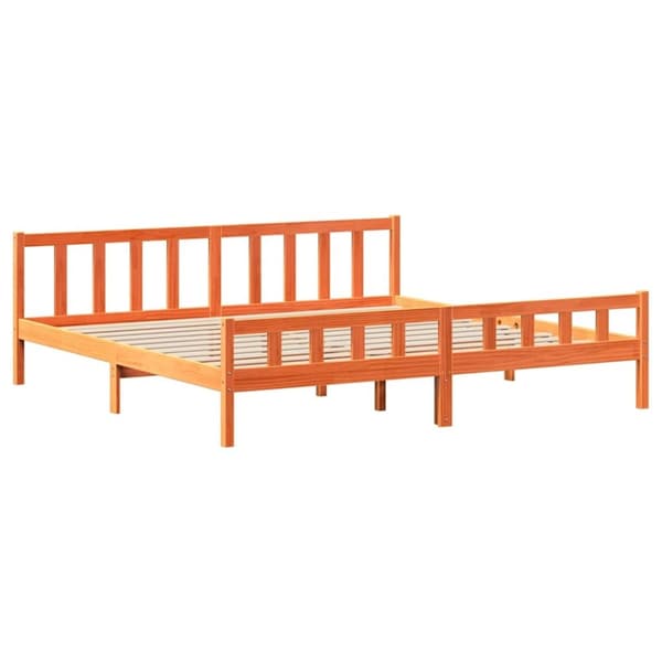 vidaXL sengeramme uden madras 180x200 cm massivt fyrretræ gyldenbrun