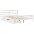 Miniatyrbilde 4 av 11: vidaXL Sengeramme uten madrass hvit 150x200 cm heltre furu