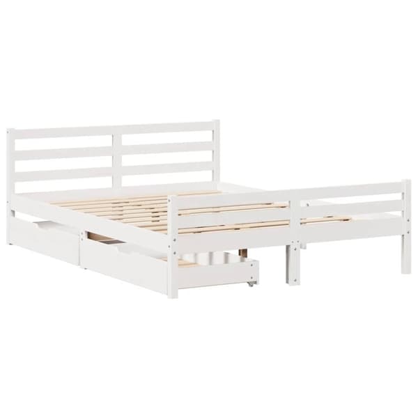 vidaXL Sengeramme uten madrass hvit 150x200 cm heltre furu