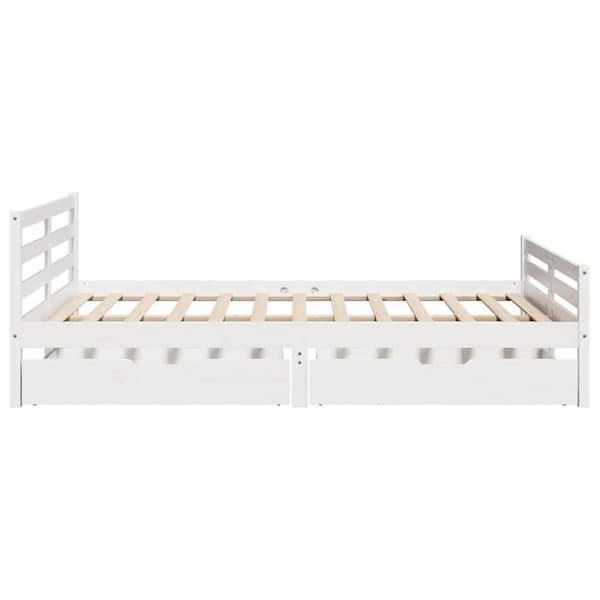 vidaXL Sengeramme uten madrass hvit 150x200 cm heltre furu
