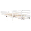 Miniatyrbilde 7 av 11: vidaXL Sengeramme uten madrass hvit 150x200 cm heltre furu