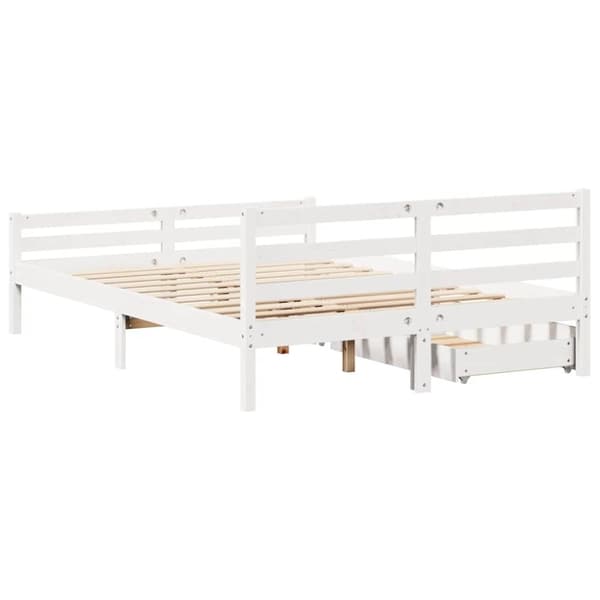 vidaXL Sengeramme uten madrass hvit 150x200 cm heltre furu