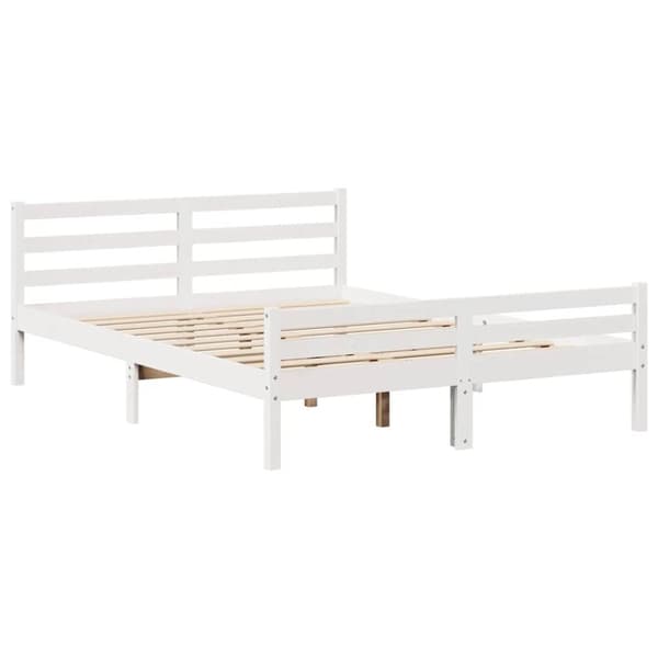 vidaXL Sengeramme uten madrass hvit 150x200 cm heltre furu