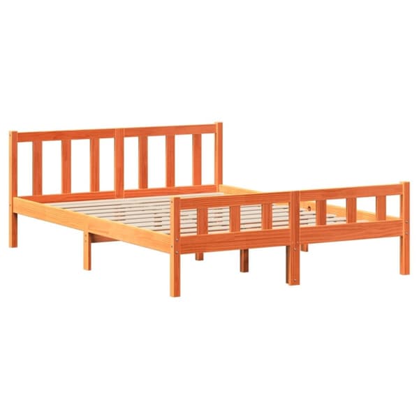 vidaXL Sengeramme uten madrass voksbrun 160x200 cm heltre furu