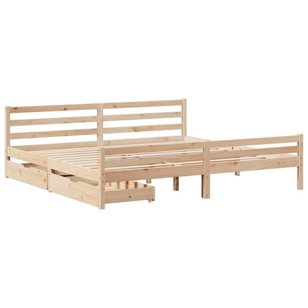 vidaXL Sengeramme med madrass 200x200 cm heltre furu