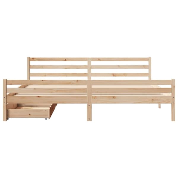 vidaXL Sengeramme med madrass 200x200 cm heltre furu