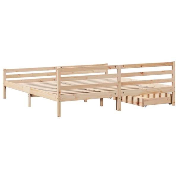 vidaXL Sengeramme med madrass 200x200 cm heltre furu