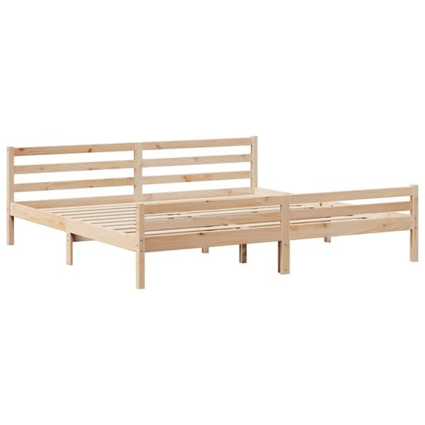 vidaXL Sengeramme med madrass 200x200 cm heltre furu