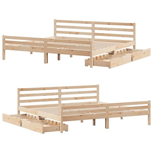 vidaXL Sengeramme med madrass 200x200 cm heltre furu
