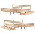 Miniatyrbilde 10 av 11: vidaXL Sengeramme med madrass 200x200 cm heltre furu