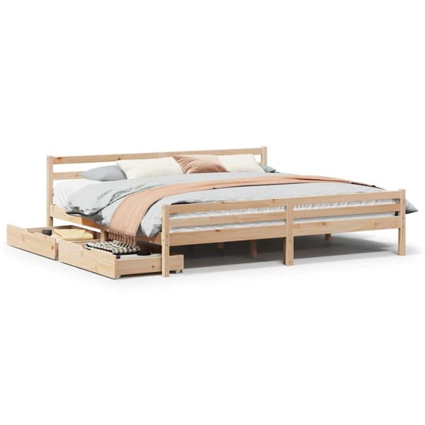 vidaXL Sengeramme med madrass 200x200 cm heltre furu