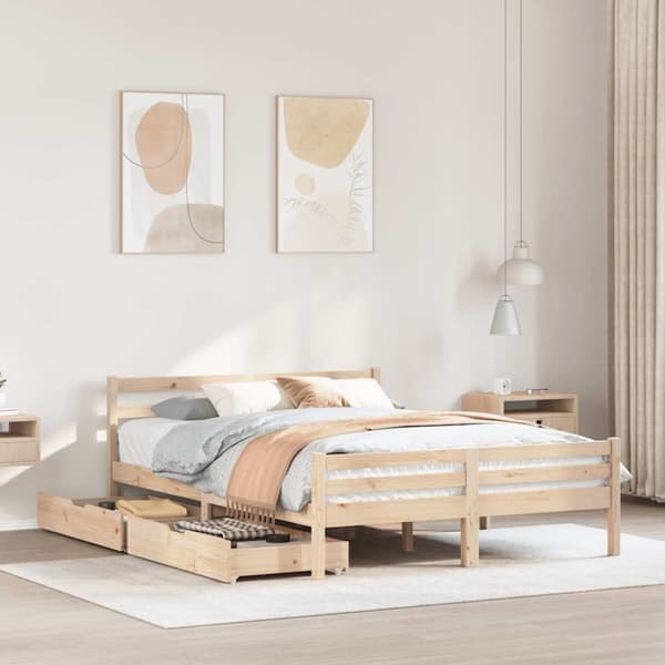 vidaXL sengeramme uden madras 120x190 cm massivt fyrretræ